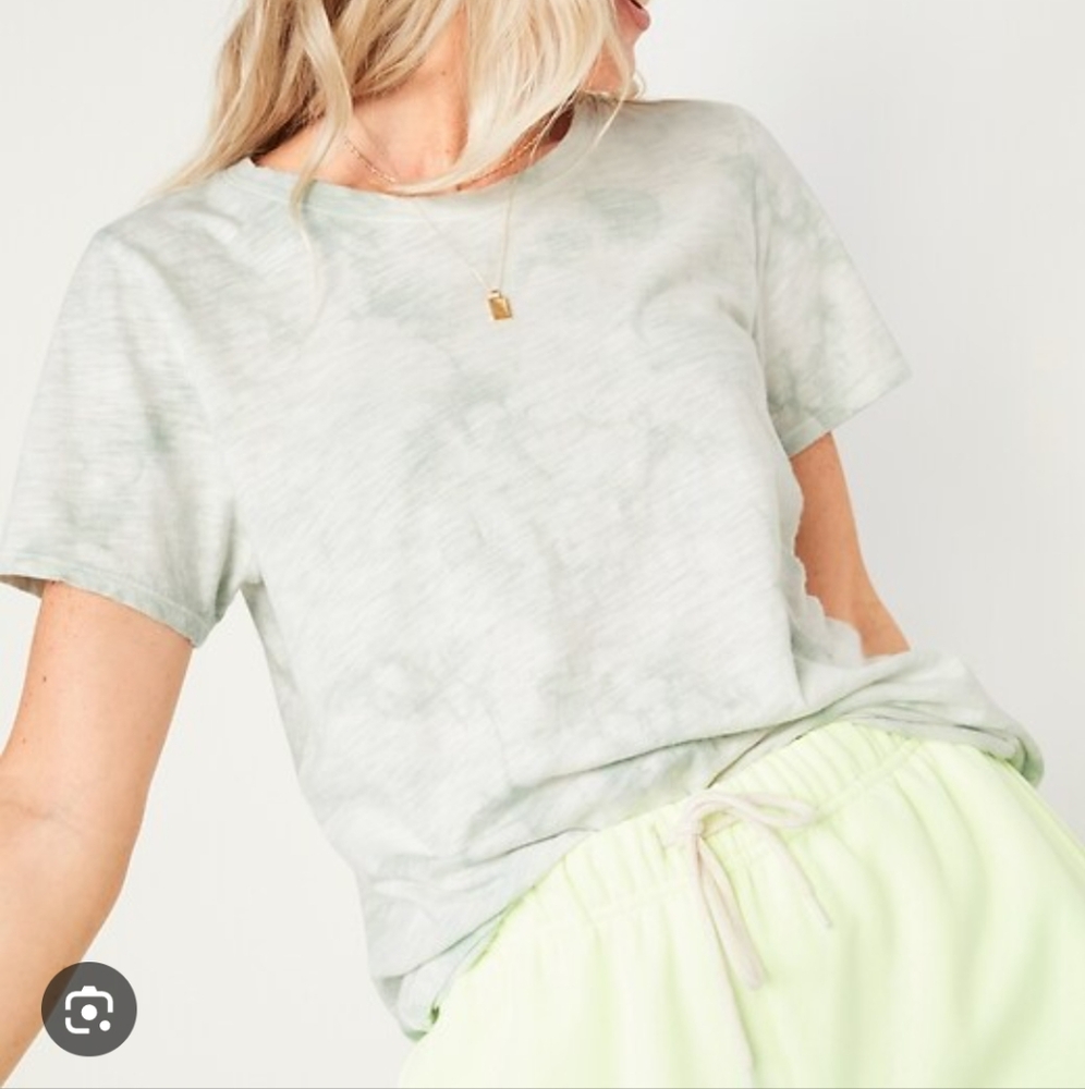 3/$21 Old Navy - EveryWear Printed Slub-Knit T-Shirt Green Tie Dye Sz M